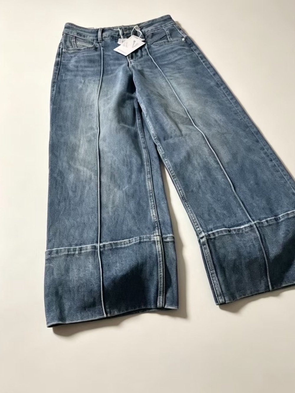 Women's Bootcut Panel-Seam Jeans in Faded Blue